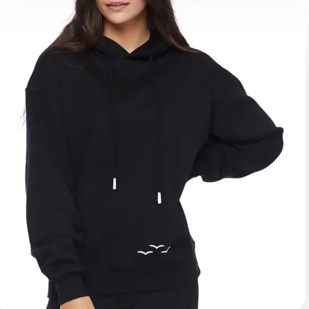 Lazypants FLEECE OVERSIZED HOODIE IN BLACK size XS